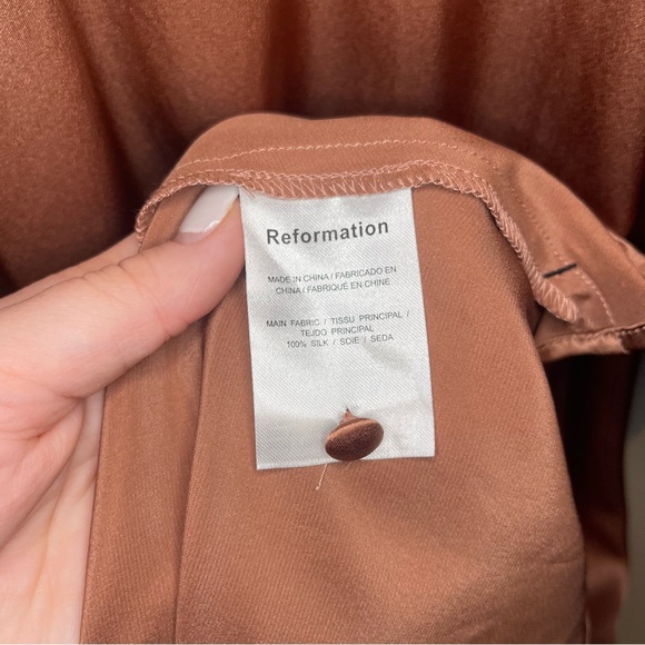 Reformation Nicola silk dress in Praline NWT - Picture 11 of 12